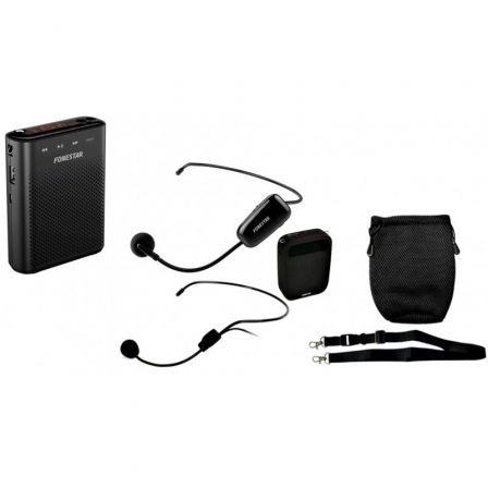 Fonestar Alta-Voz-W30 Amplificador Portátil 30W con Micrófono Inalámbrico UHF, Grabador/Reproductor USB/MicroSD/MP3, Batería Recargable
